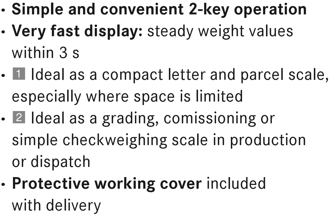 משקלי דלפק שולחניים דיגיטליים KERN FCE TEXT